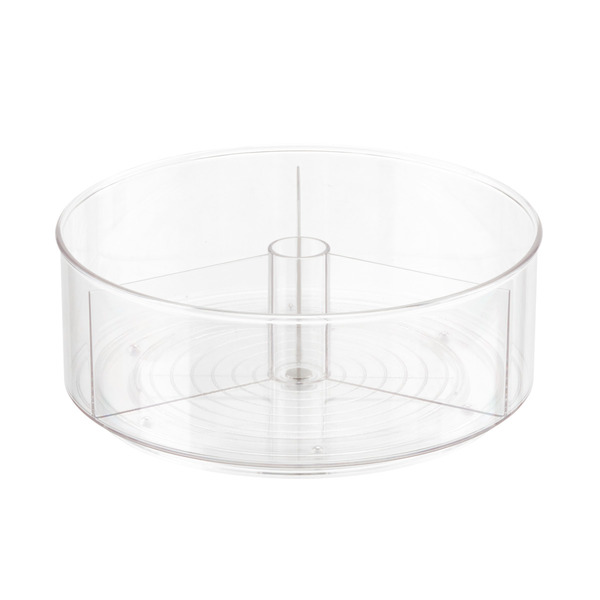 iDesign Linus Divided Turntable - Clear - 9" x 3"
