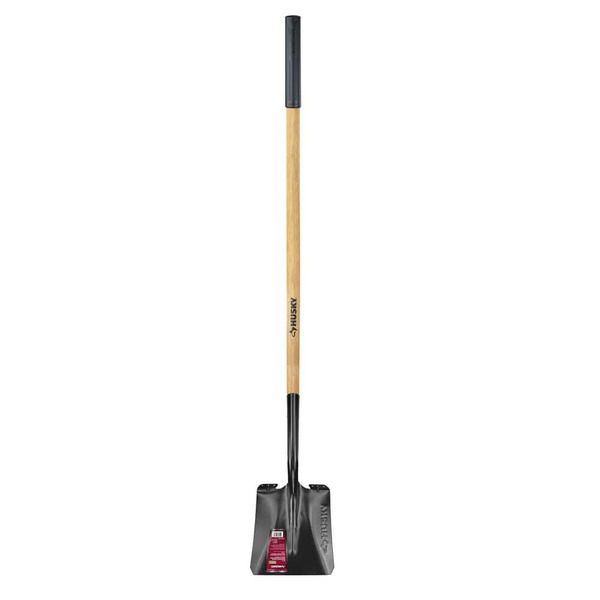 Husky 47 In. L Wood Handle Carbon Steel Transfer Shovel With Grip