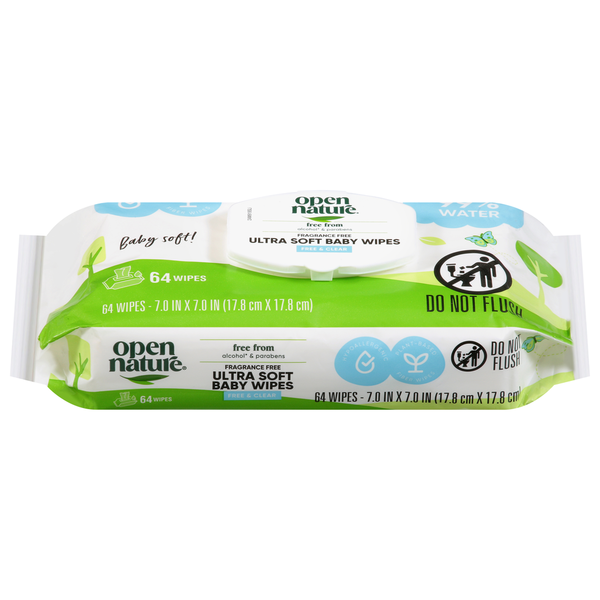 Open Nature Baby Wipes, Ultra Soft, Free & Clear