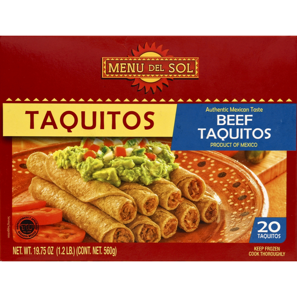 Menu Del Sol Taquitos, Beef Same-Day Delivery or Pickup | Macey's
