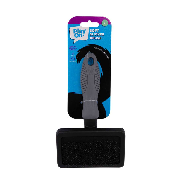 Play On Metal Pin Soft Slicker Dog Grooming Brush, Large