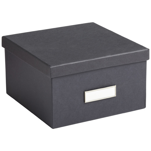 Bigso Box Of Sweden Stockholm Photo Box - Graphite - 8-1/4" Sq. x 5" H