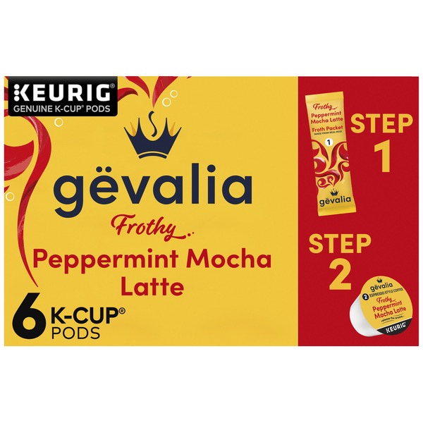 Gevalia Frothy Peppermint Mocha Latte 2-Step K-Cup Espresso Pods