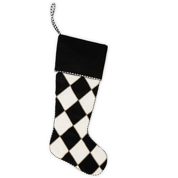Mac Kenzie-Childs Holiday Collection Courtly Noel Harlequin Stocking