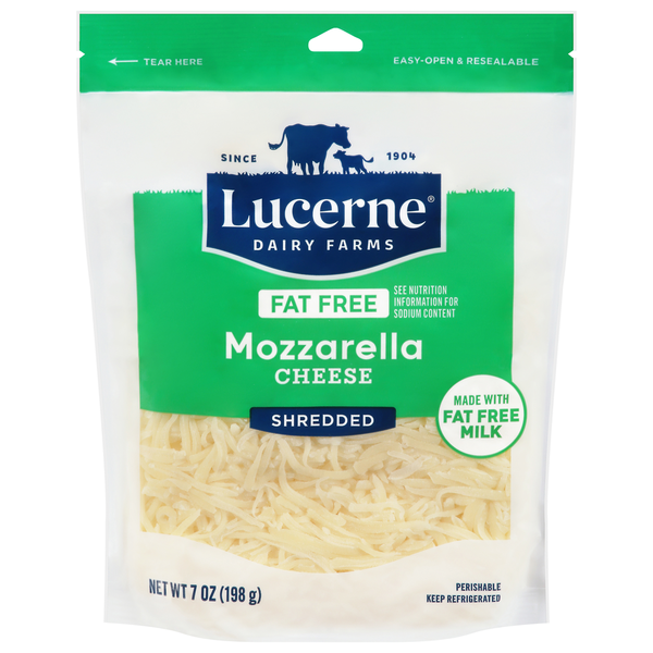 Lucerne Cheese, Shredded, Mozzarella, Fat Free