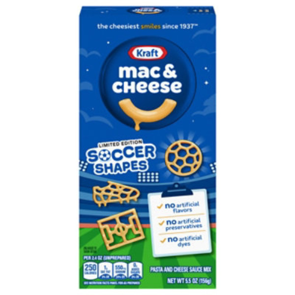 Kraft Mac & Cheese Macaroni and Cheese Dinner with Soccer Pasta Shapes