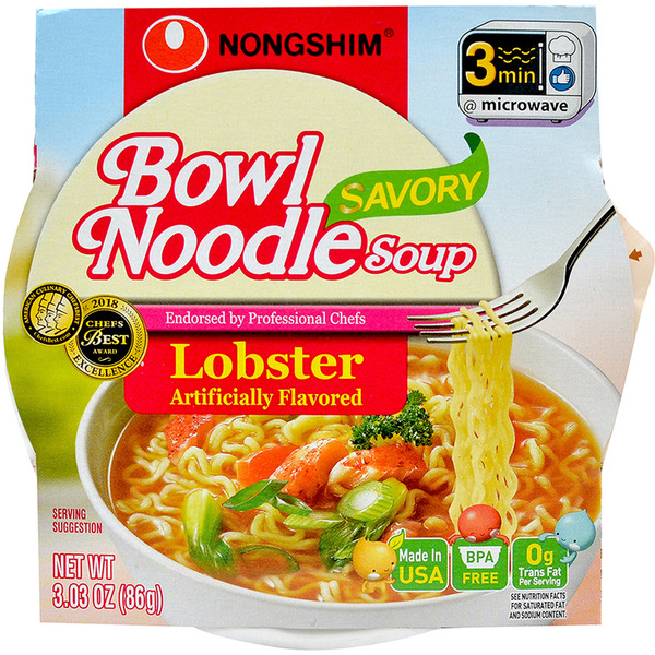 Nongshim Bowl Noodle Soup, Spicy Lobster Flavor