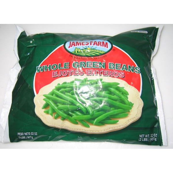 Frozen James Farm - IQF Whole Green Beans - 2 lbs
