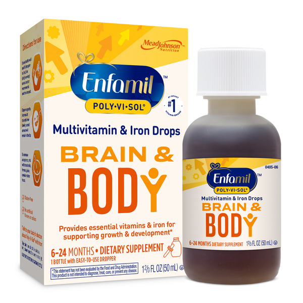 Enfamil® Poly-Vi-Sol Multivitamin & Iron Supplement Drops for Infants & Toddlers, Supports Growth & Development, 50 mL Dropper Bottle