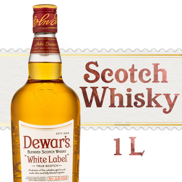 Dewar's White Label Blended Scotch Whisky 40% 100Cl/1L Same-Day
