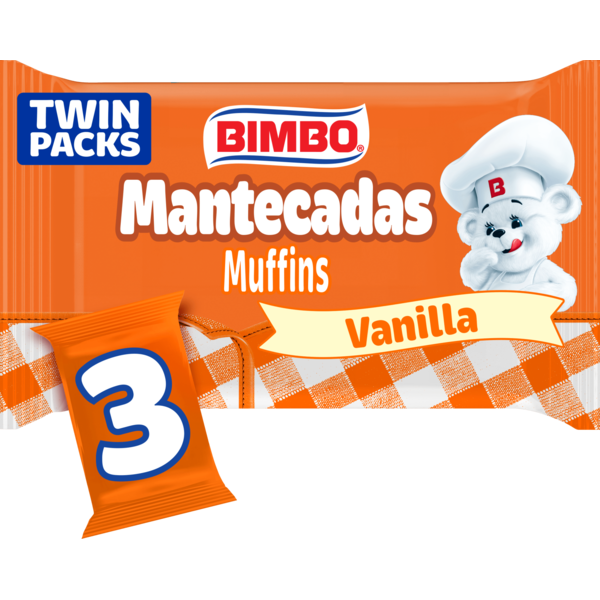Bimbo  Mantecadas, 3 ct, Vanilla, Muffins, Muffins, 11.10 oz