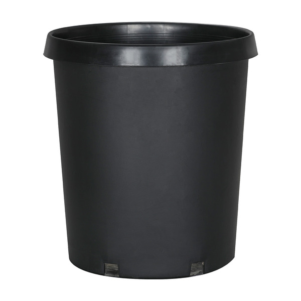 Style Selections 11.38-in W x 11.38-in L x 13.86-in H Black Resin Round Indoor Planter