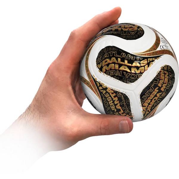 adidas FIFA World Cup Finals 2026 Trionda Mini Soccer Ball, Size 1 - White/Black/Gold Metallic