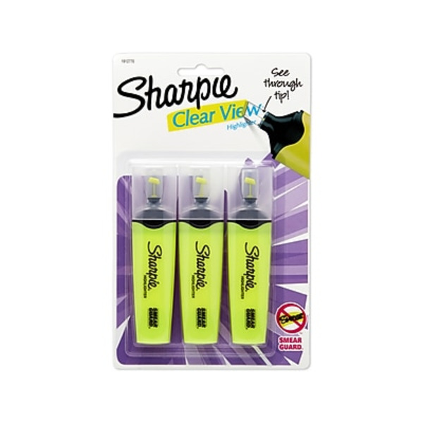Sharpie 1904613 Yellow Chisel Tip Clear View Highlighter
