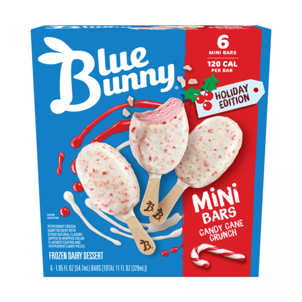 Blue Bunny Candy Cane Crunch Mini Bars Same-Day Delivery or Pickup