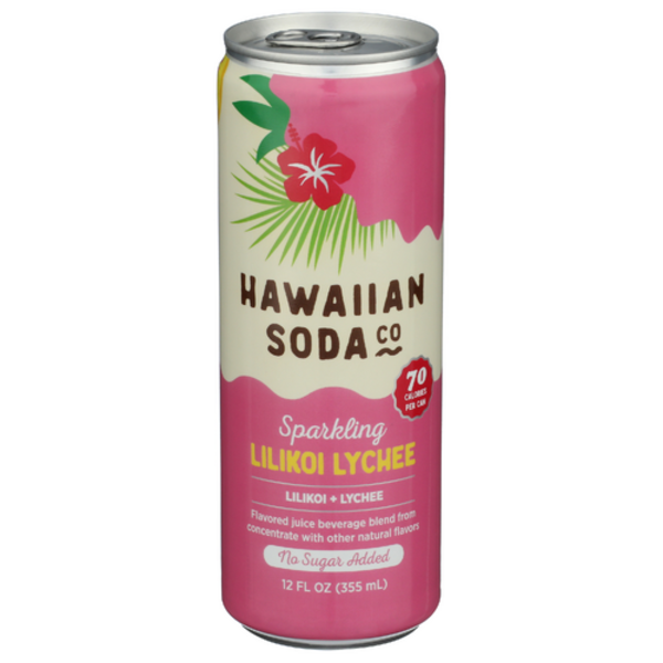 Hawaiian Soda Co Lilikoi Lychee Sparkling Beverage Same-Day