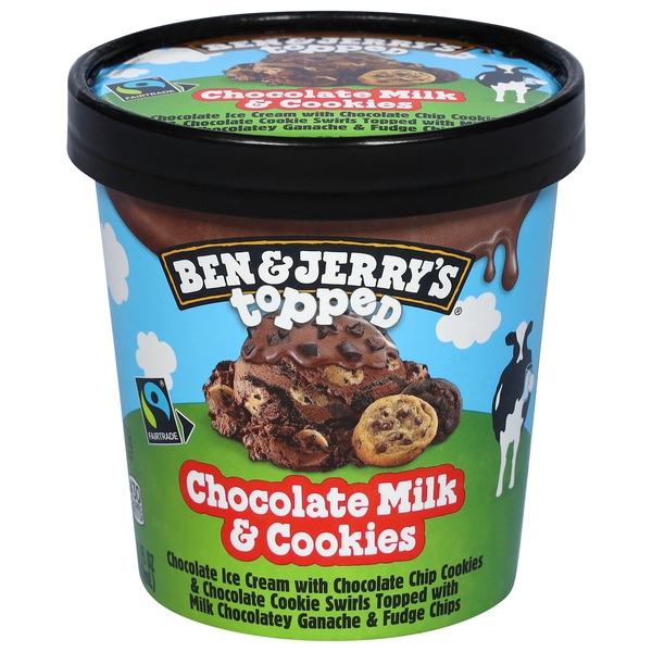 Ben & Jerry's Ice Cream Chocolate Milk & Cookies Topped Same-Day