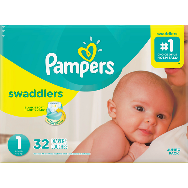 Pampers Diapers, Size 1 (8-14 lb), Jumbo Pack Same-Day Delivery or