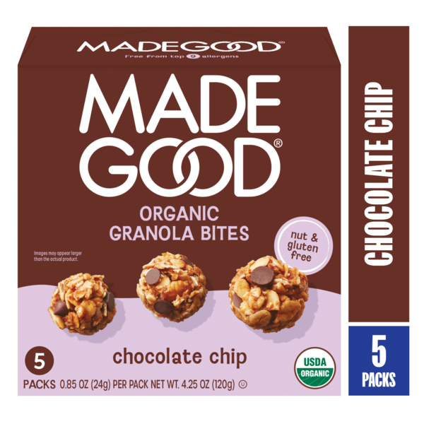 MadeGood Chocolate Chip Granola Bites 5pk Same-Day Delivery or