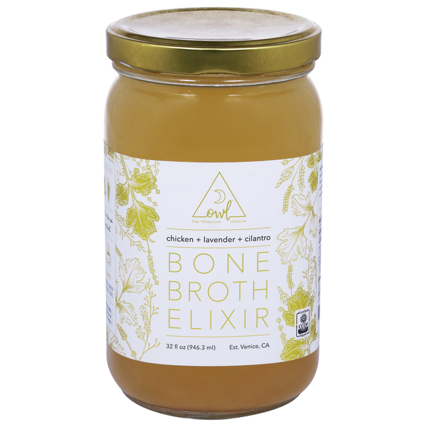 Owl's Kimchi Chicken + Lavender + Cilantro Bone Broth Elixir Same