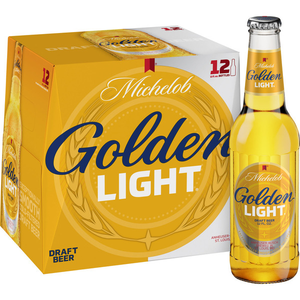 Michelob Golden Draft Light 12X12Oz Glass Bottle Snug