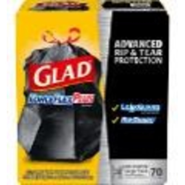 Glad Large Drawstring Trash Bags � ForceFlexPlus 30 Gallon 70 Count (70358)