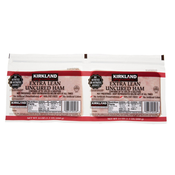 Kirkland Signature Extra Lean Uncured Ham, 24 oz, 2-count