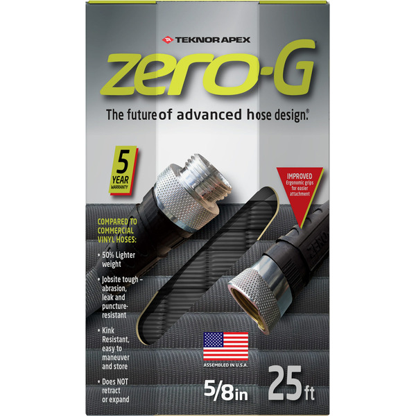 Zero-G Teknor Apex 5/8-in x 25-ft Premium -Duty Kink Free Woven Gray Hose