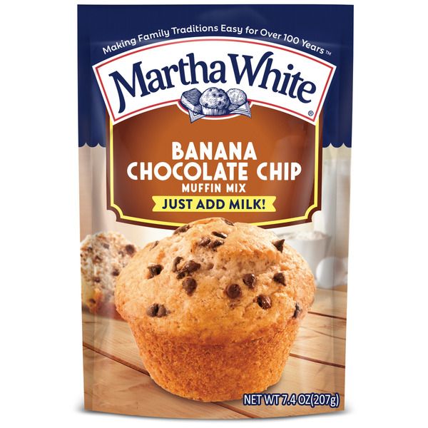 Martha White Banana Chocolate Chip Muffin Mix, 7.4 Oz Bag Same-Day