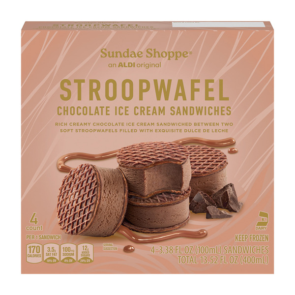 Sundae Shoppe Stroopwafel Ice Cream Sandwiches Chocolate Same-Day