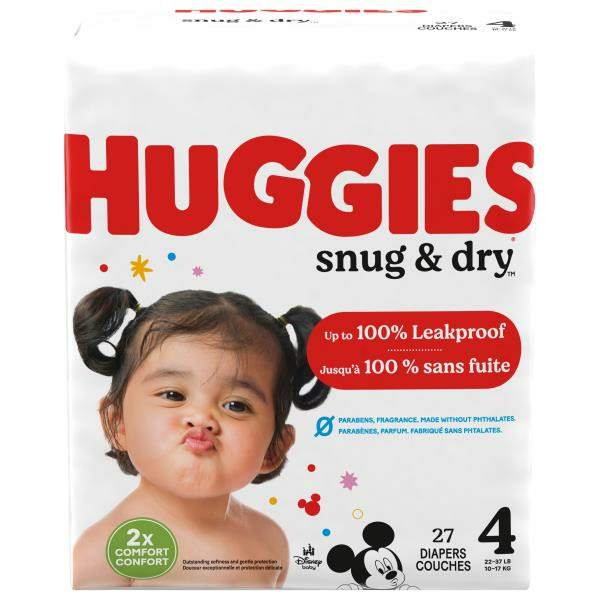 Huggies Snug Dry Baby Diapers, Size (22-37 lbs) Same-Day