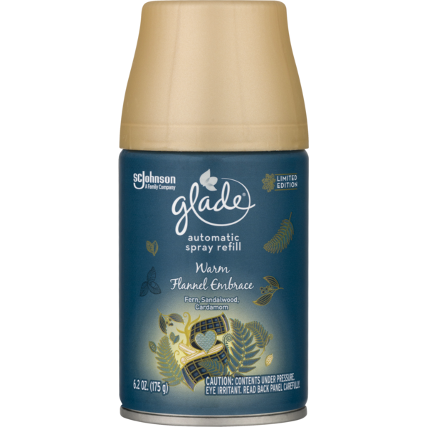 Glade Spray Refill, Automatic, Warm Flannel Embrace, Aerosol (6.2 oz