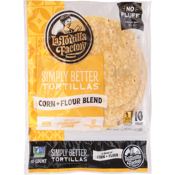 La Tortilla Factory Tortillas, Simply Better, Corn + Flour Blend
