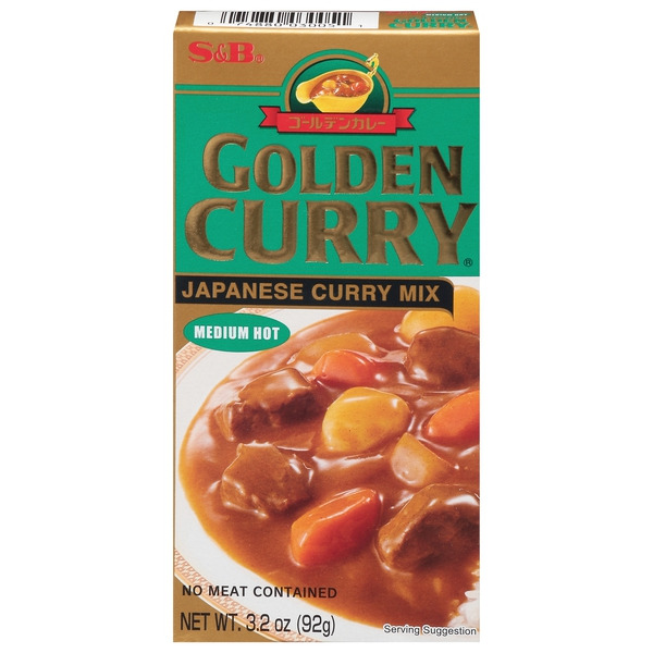S&B Foods Golden Curry Japanese Curry Mix, Medium Hot Same-Day