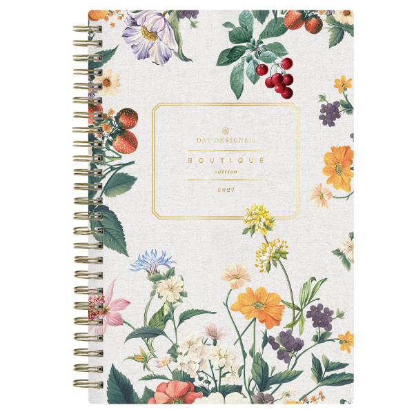 Blue Sky 2027 Day Designer Boutique Garden Berry Cream Dashboard Planner, 4 x 6 in