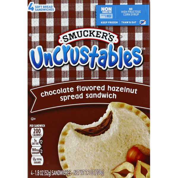 Smucker's Sandwich, Chocolate Flavored Hazelnut Spread (4 ct) Instacart