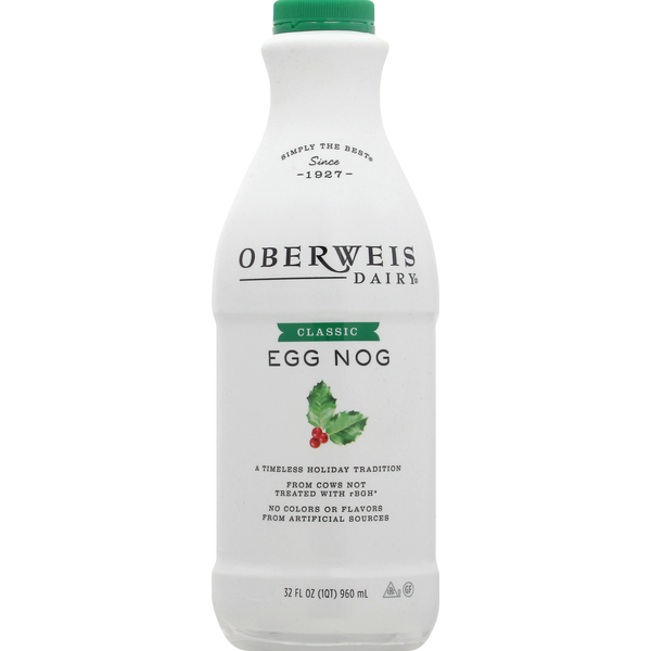 Oberweis Dairy Egg Nog, Classic (32 oz) Instacart