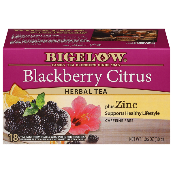 Bigelow Blackberry Citrus Plus Zinc Herbal Tea Same-Day Delivery