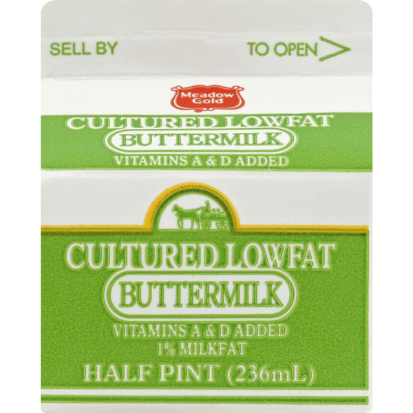 Meadow Gold POG Dairy 1% Buttermilk, 8 Ounce
