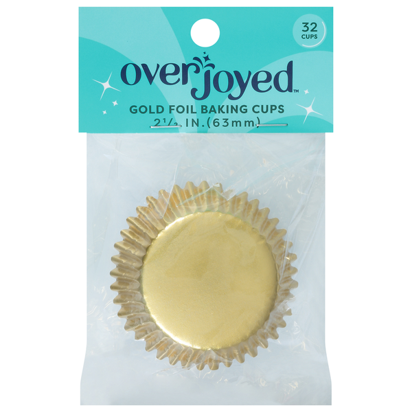 Overjoyed Baking Cups, Gold Foil, 2.5 Inch