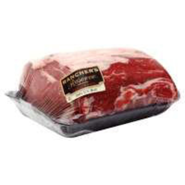 USDA Choice Bone-In Beef Top Loin New York Strip Roast in Service Case