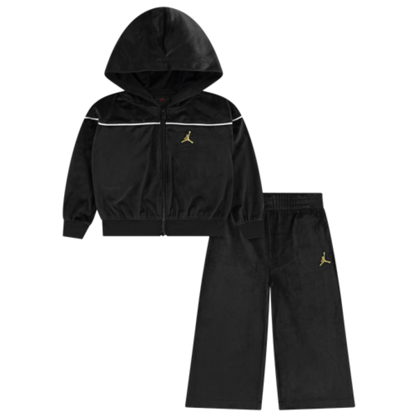 Jordan Girls' Mountainside Velour Set, 2T - Black