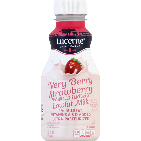 Lucerne Milk, Lowfat 1% Milkfat, Strawberry