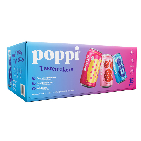 poppi Tastemakers Prebiotic Soda Variety Pack Same-Day Delivery