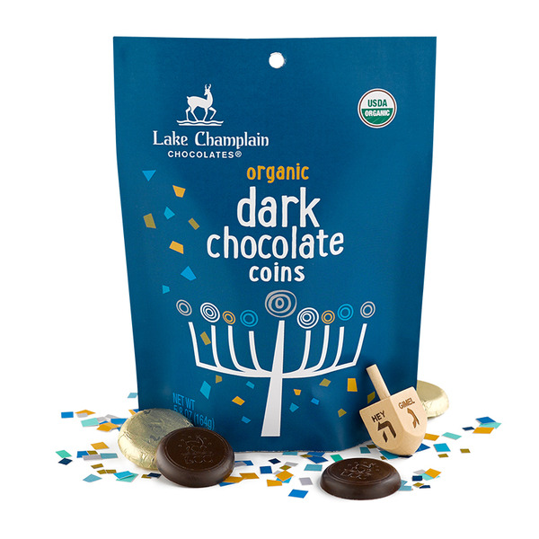 Lake Champlain Chocolates Dark Chocolate Hanukkah Coins, Organic