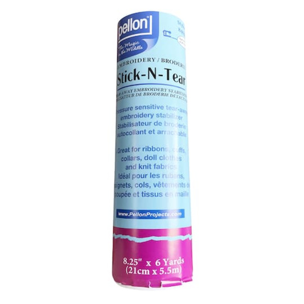 Pellon Stick-N-Tear Stabilizer, 8.25 in - White