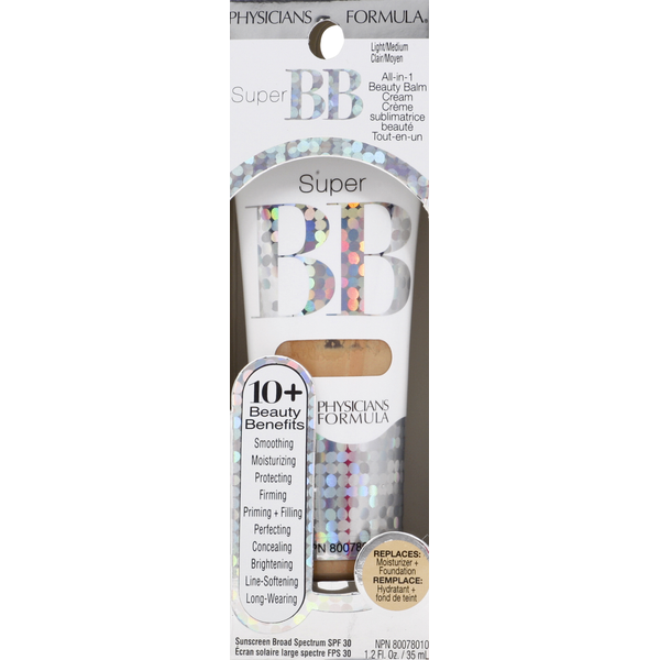 Physicians Formula Super BB Cream, Light/Medium 7867, SPF 30 (1.2 oz