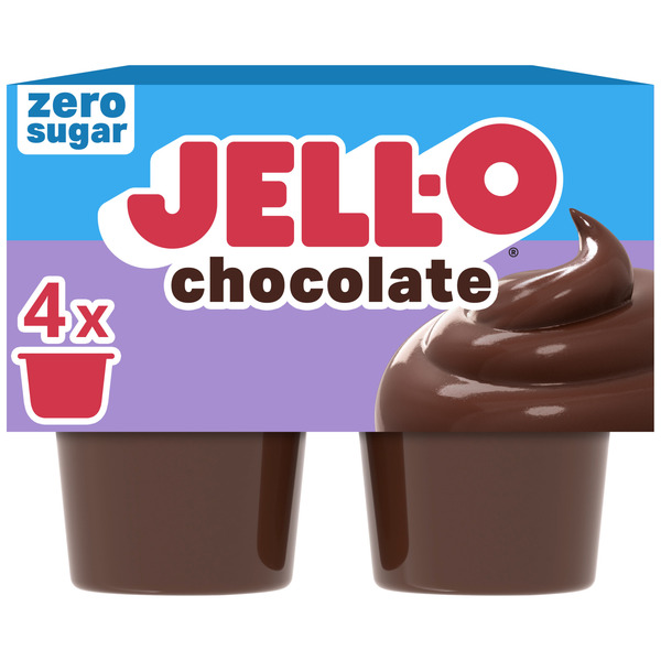 Jell-O Chocolate Sugar Free Refrigerated Pudding Cup Snacks Value
