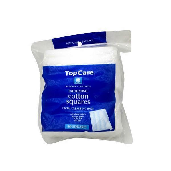 Top Care Exfoliating Cotton Squares Facial Cleansing Pads (60 ct