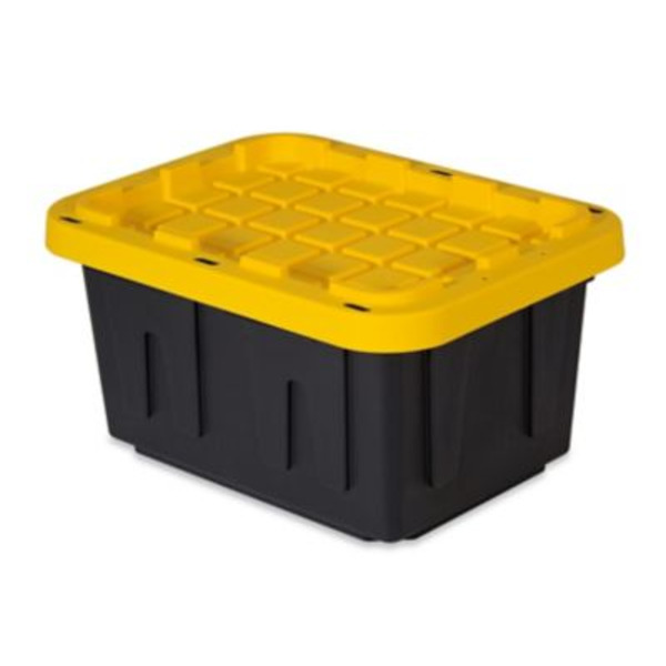 Tough Box 5 gal. Storage Tote, Black/Yellow